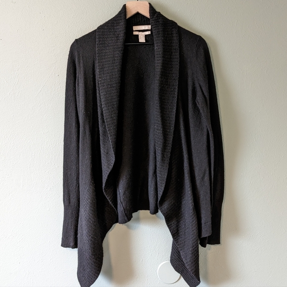 Banana Republic Sweaters - Banana Republic Black Italian Yarn Open Cardigan Size M